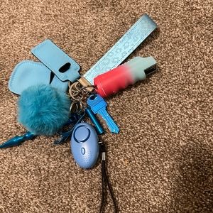 Metallic blue cheetah self defense keychain